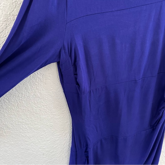 Diane von Furstenberg Joy Dress Size 14 Purple Sheath Long Sleeve - Picture 7 of 16